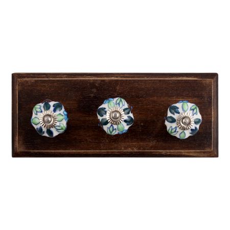 Okra Ceramic Wooden Hooks